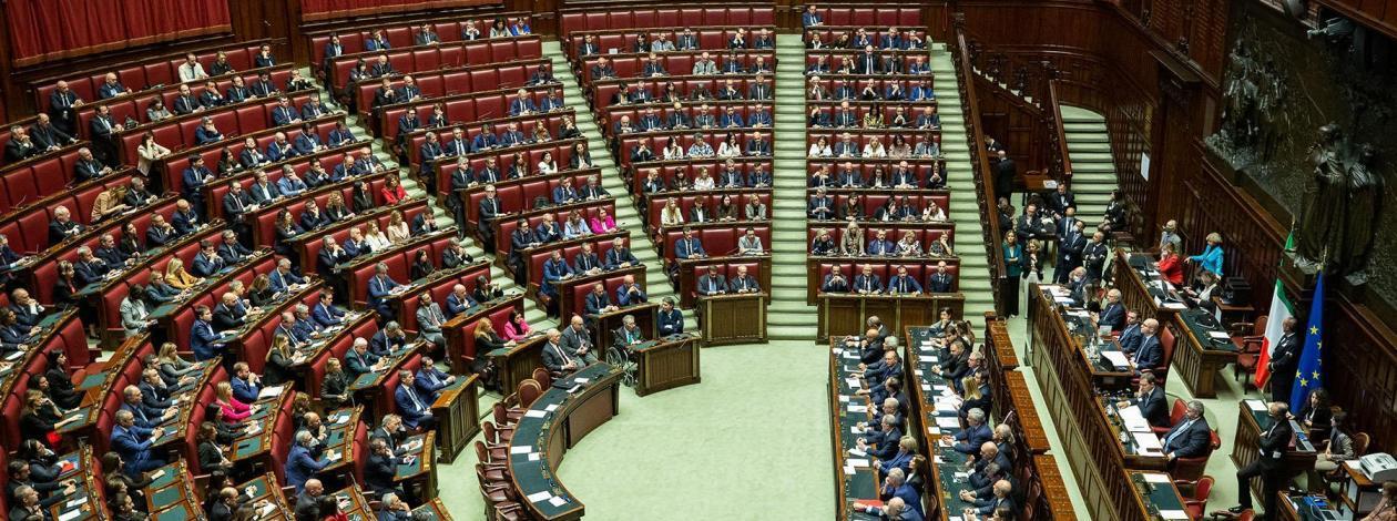 L’Aula di Montecitorio durante una seduta della Camera dei deputati